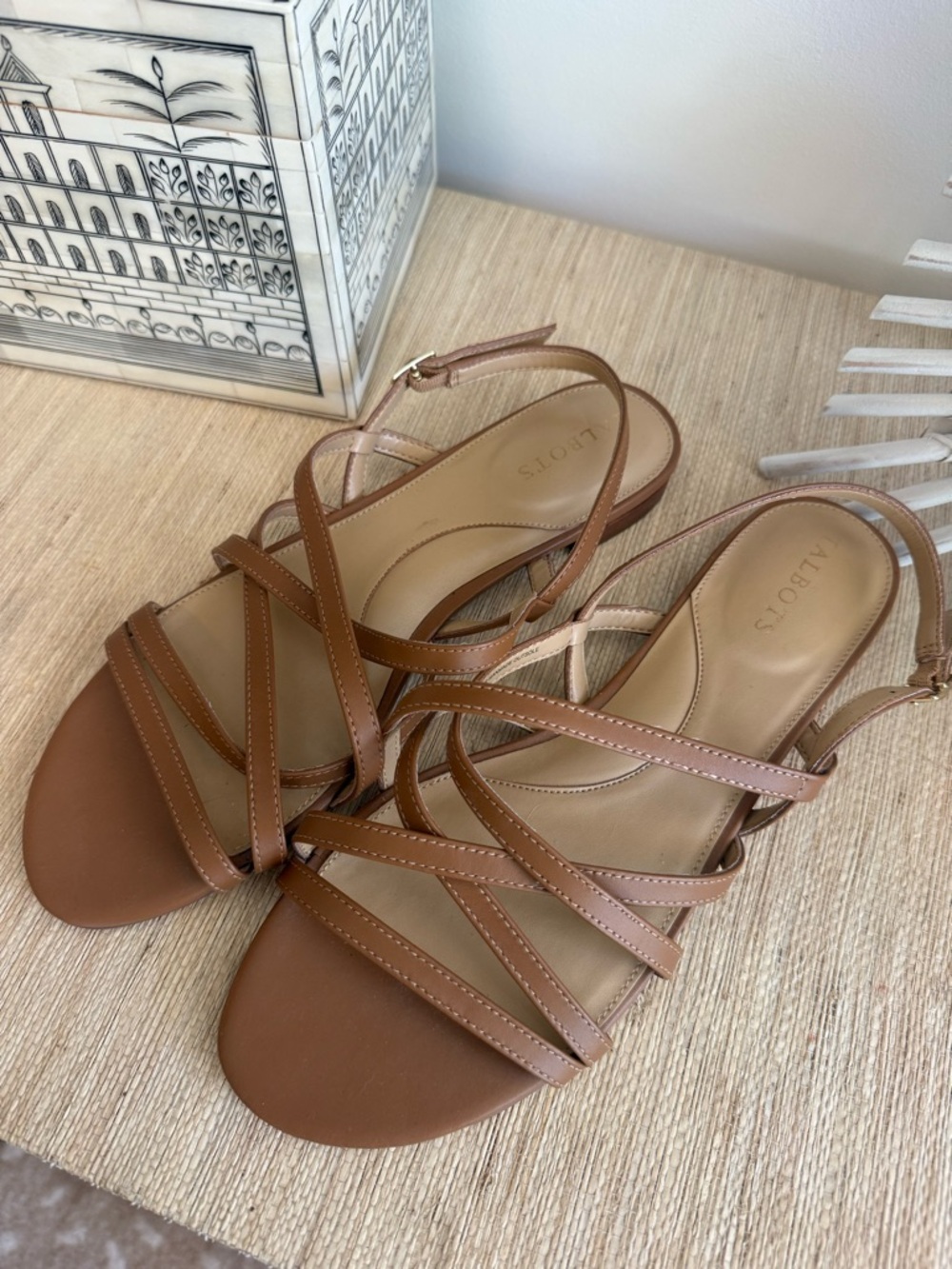 Talbot’s Aria Strap Soft Nappa Sandals, NWOT, size 9, 100% Leather